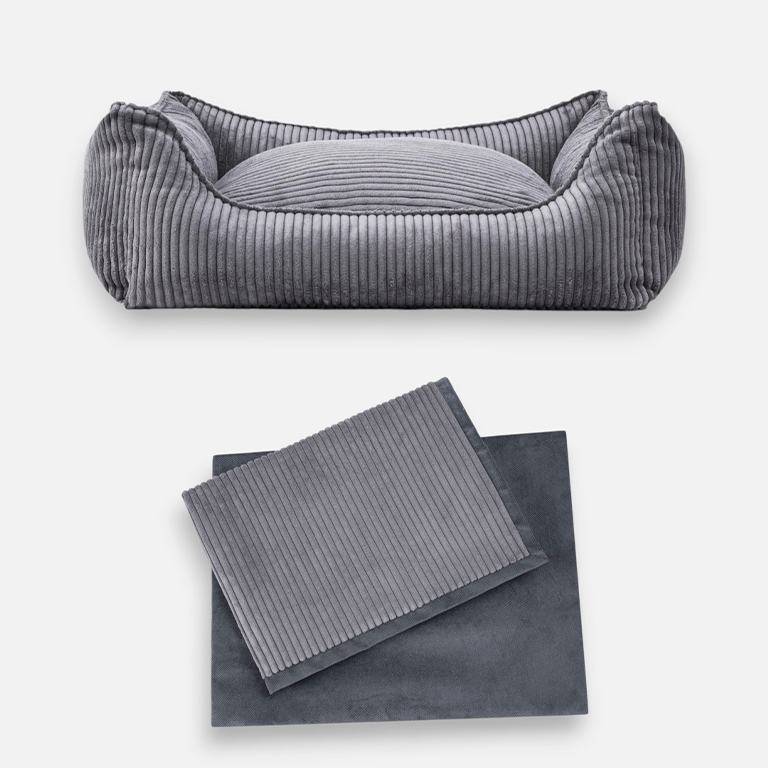 Orthopädisches Hundebett Cord Charcoal Bundle