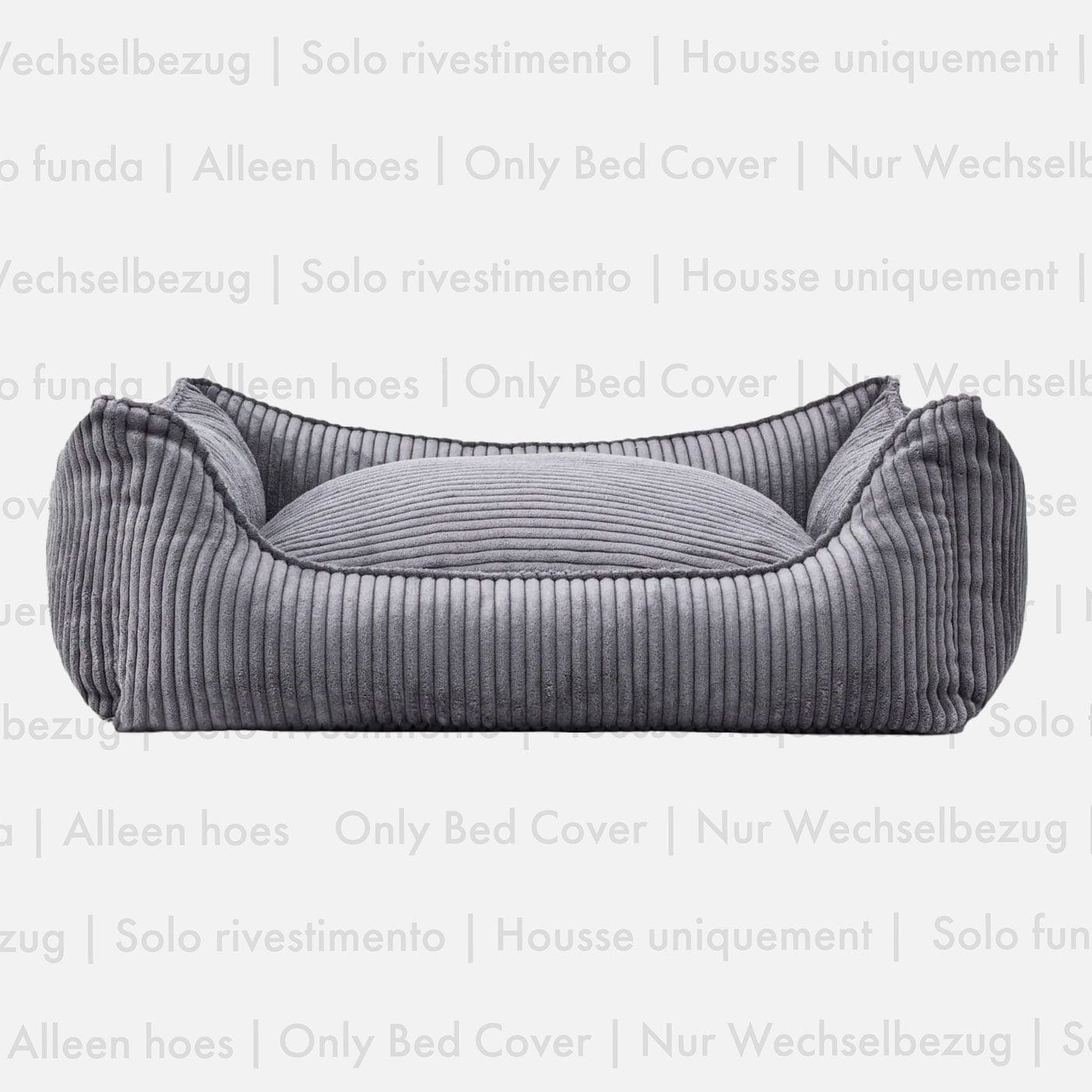 Housse de rechange pour lit de chien en velours côtelé Charcoal