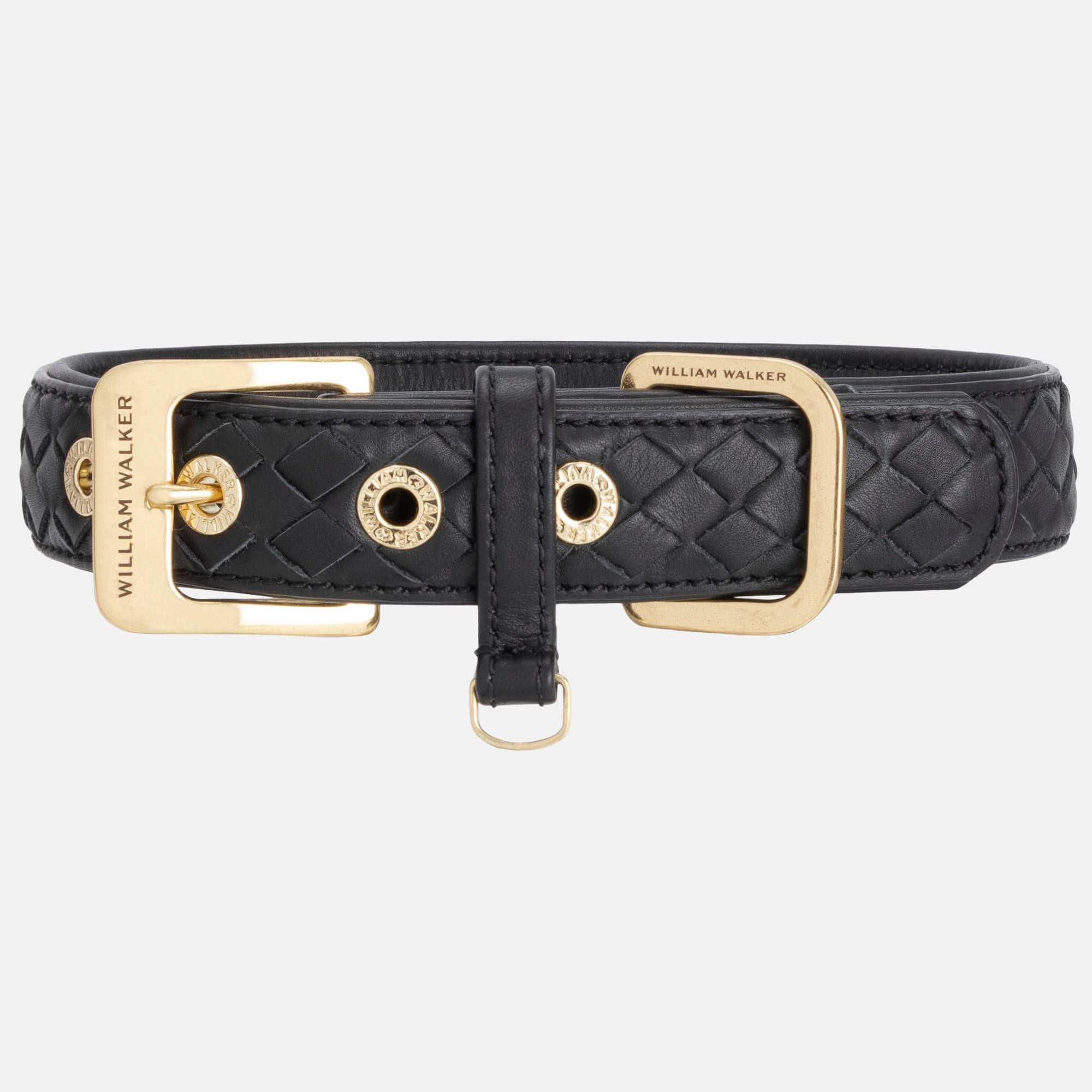 William Walker Leder Hundehalsband Prestige Nero (Schwarz)